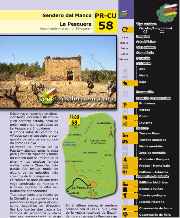 Paisaje del sendero PR-CU-58